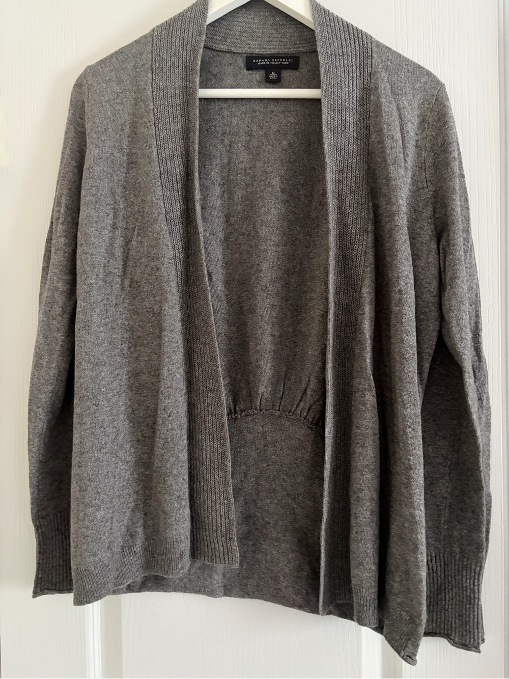 Banana Republic Gray Open-Front Wool Blend Women’s Cardigan Sweater